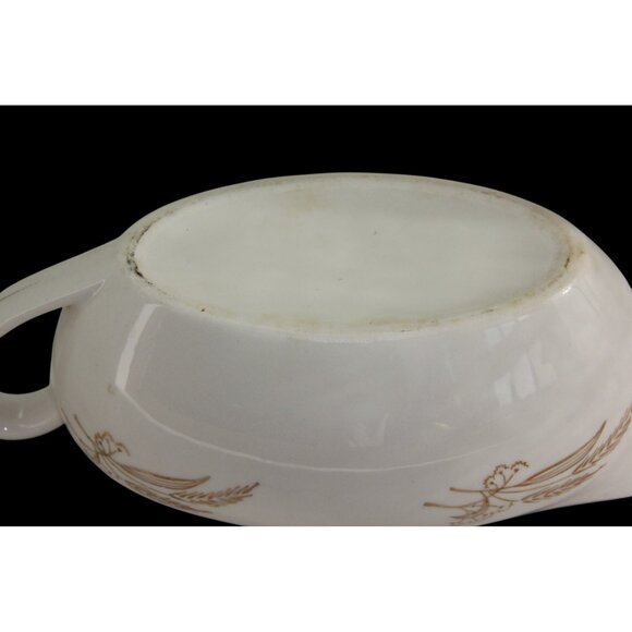 Homer Laughlin Prairie Gold Pattern Gravy Boat 22 Kt. Gold Trim 1950's MCM - Picture 2 of 5